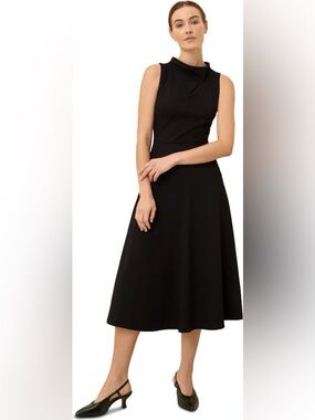 Pact Organic Cotton Fit & Flare Cowl Neck Dress